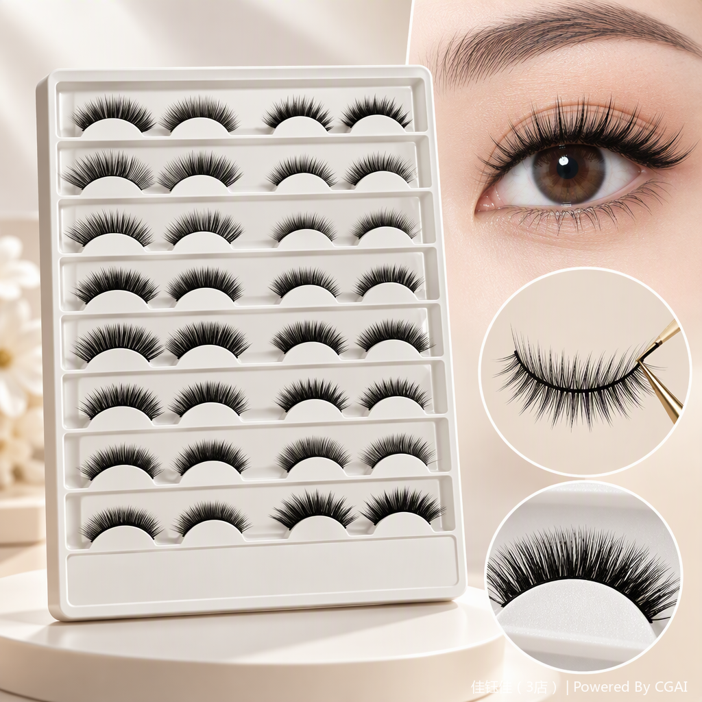 Natural thick false eyelash makeup tool, long-lasting, slender and thick natural makeup look, suitable for multiple styles Specification image