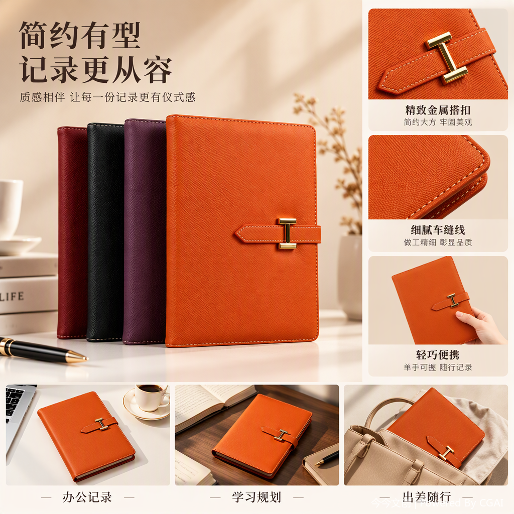 This multi-functional office cultural paper notebook, student business handbook, creative notebook is thick and durable Item Picture