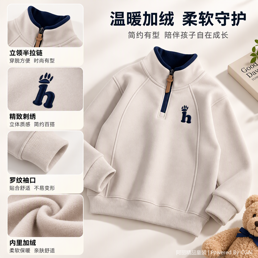 Children's autumn warm sweatshirts, boys' and girls' casual tops, children's clothing autumn long-sleeved sports sweatshirts, trendy styles