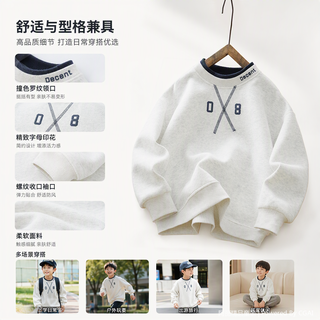 Children's autumn and winter knitted tops, cute cartoon long-sleeved warm children's clothing, soft and comfortable children's knitted sweaters details Picture