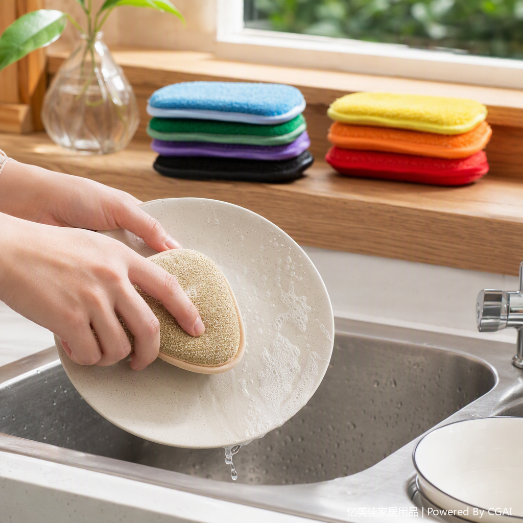 Multi-functional sponge, household cleaning supplies, kitchen dishwashing cloths, kitchenware, daily necessities, practical tools
