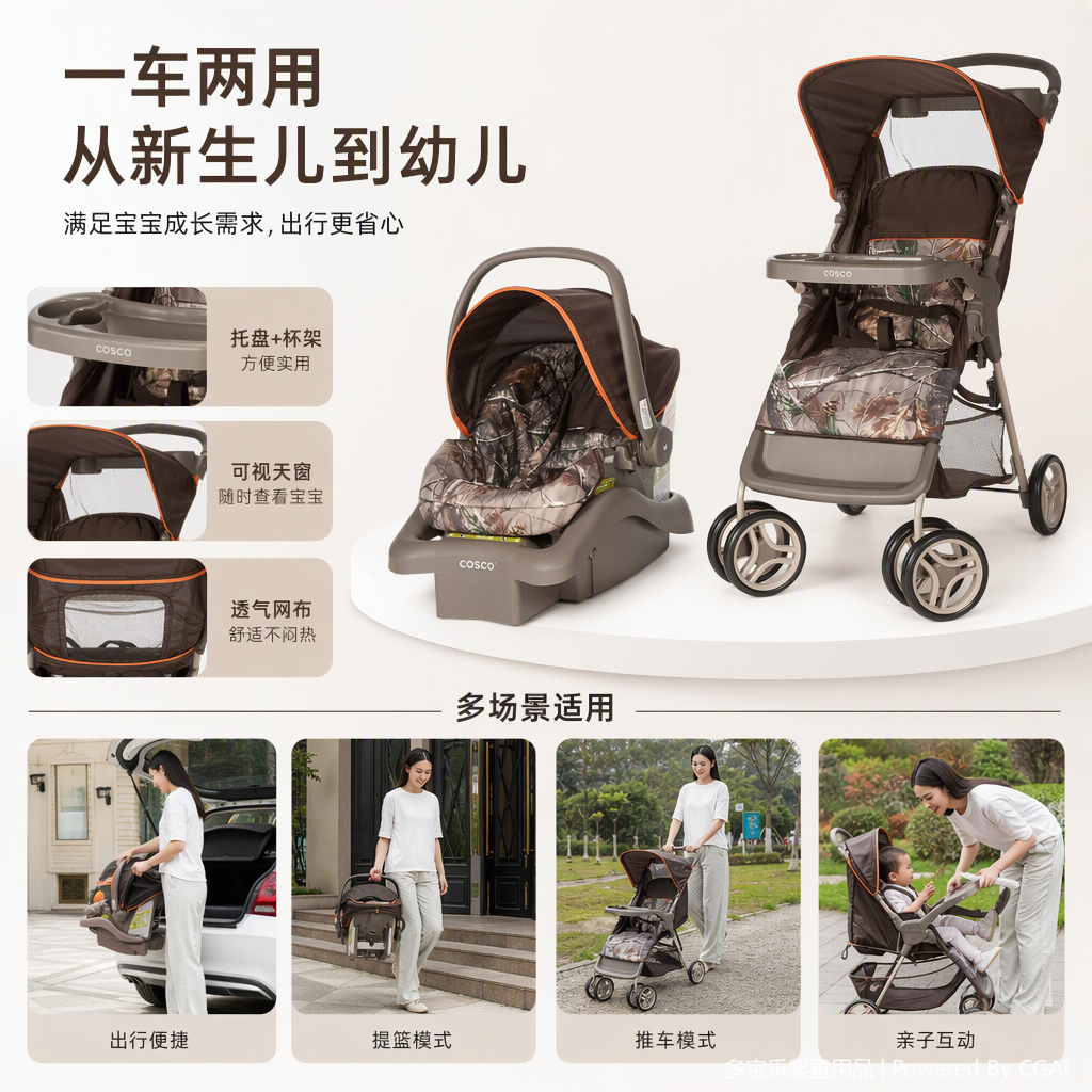 The multi-functional child safety seat is safe, comfortable and anti-collision for car use, suitable for self-driving trips Specification image
