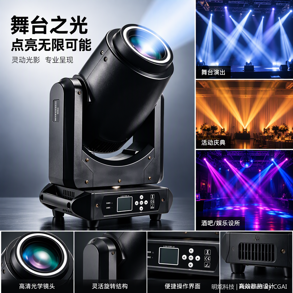 Professional stage moving head lights, high-brightness spotlights, performance lighting equipment, and dedicated stage lighting fixtures Application Scenario