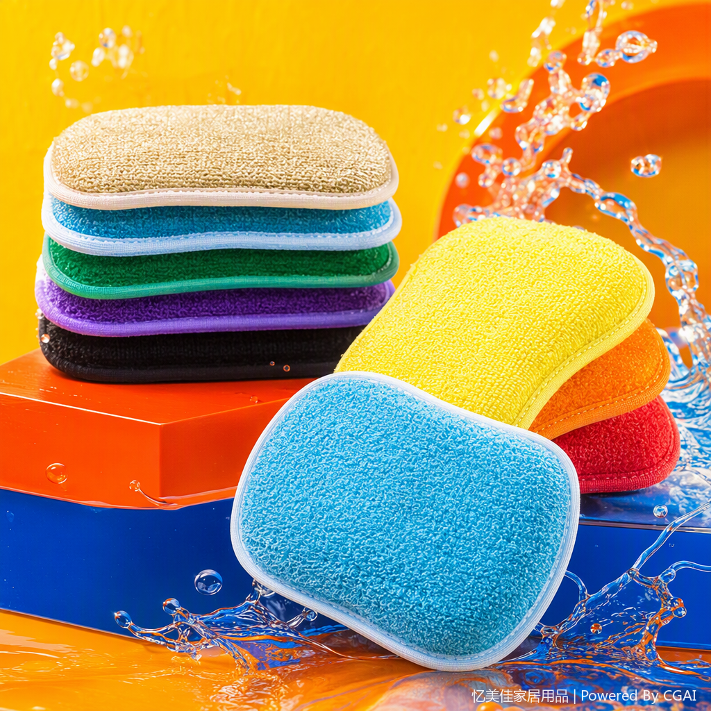 Multi-functional sponge cleaner, household cleaning product, kitchen dishwashing cloth, durable and soft, essential for daily use Item Picture