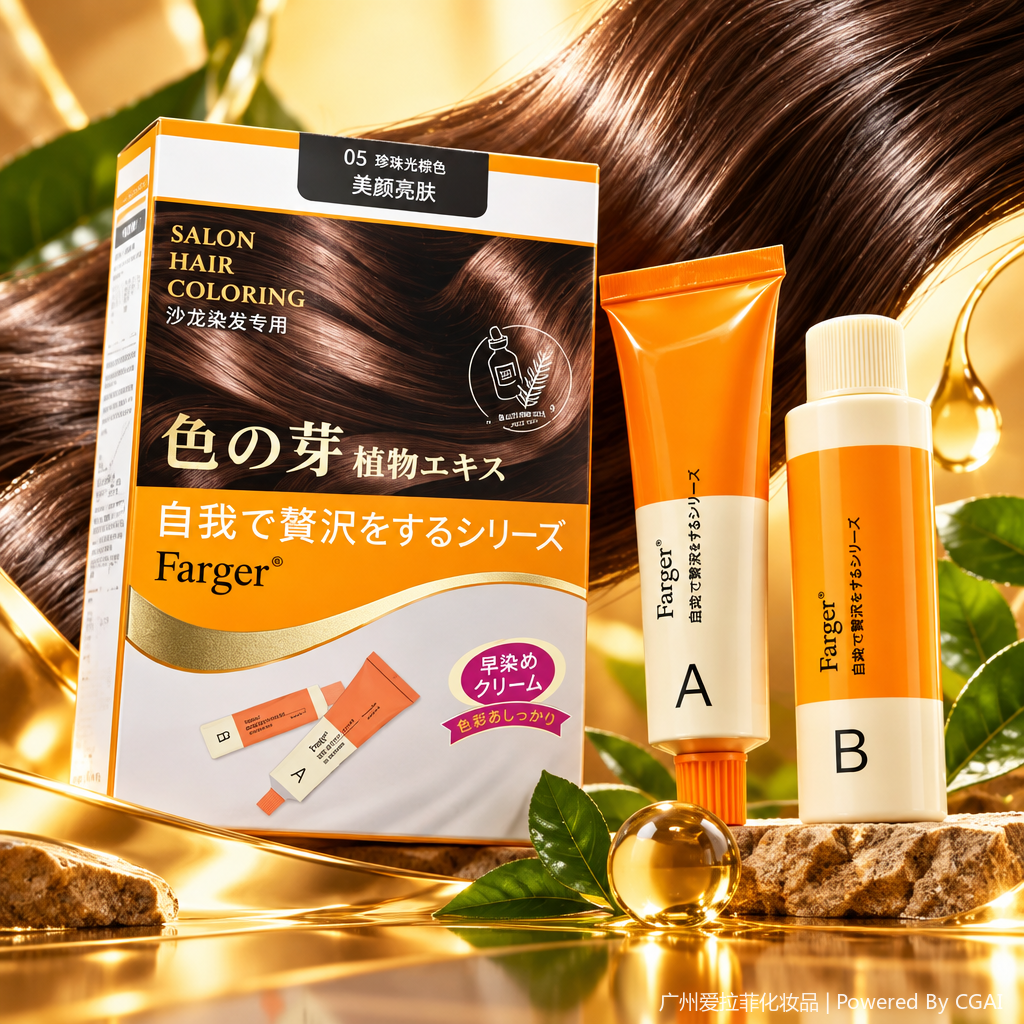 Professional hair dye, long-lasting color, natural luster, household hair care products full image