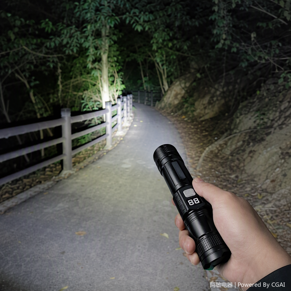 Multi-functional flashlight, portable emergency lighting fixture, outdoor camping work waterproof rechargeable high-intensity handheld lamp