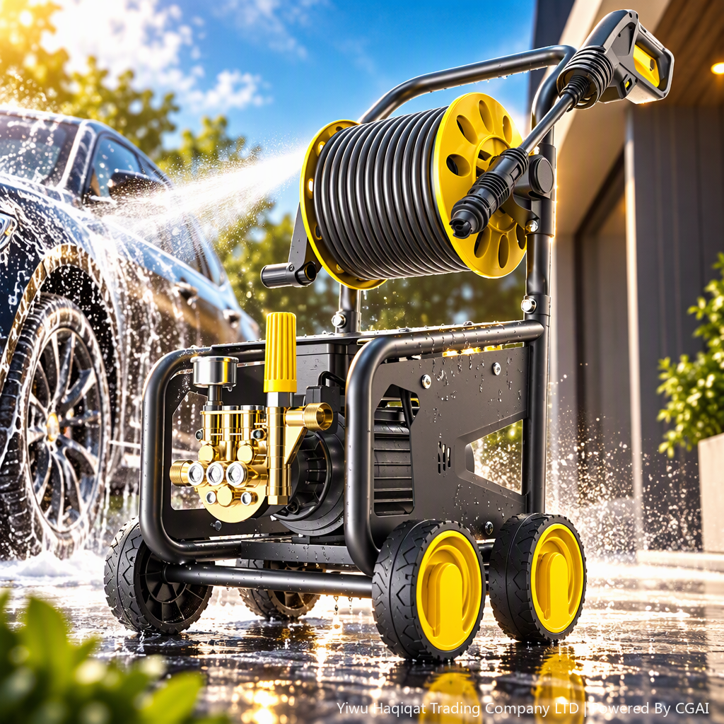 Multi-functional high-pressure water flow cleaning machine, high-efficiency and powerful car washing equipment for household vehicles, portable high-pressure cleaner details Picture