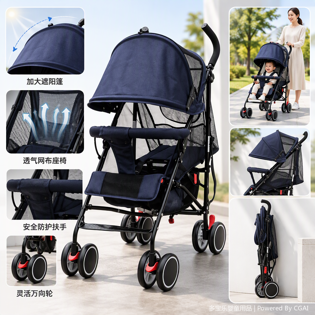 Multi-functional baby stroller, lightweight and portable, foldable stroller, baby seat, infant stroller products Item Picture