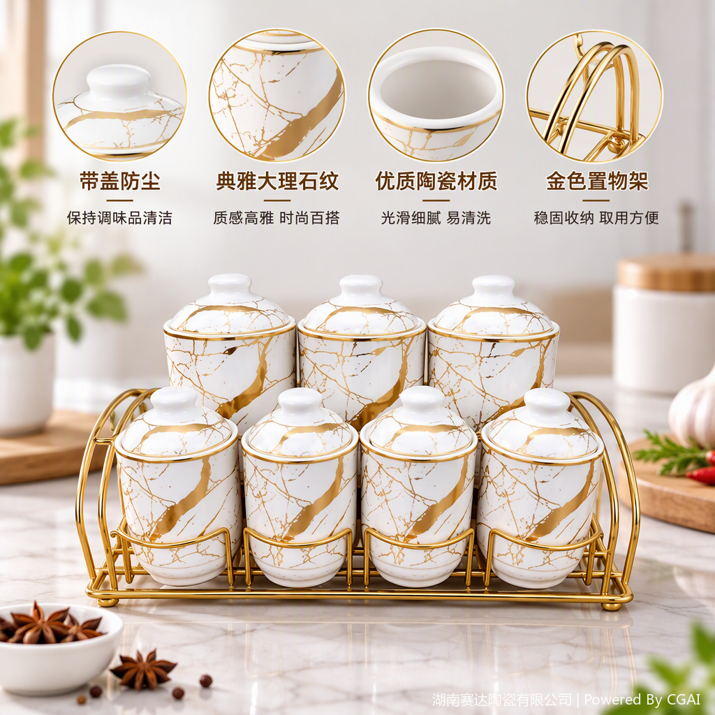创意陶瓷罐包装容器家居收纳储物罐厨房用品装饰陶瓷工艺品细节图