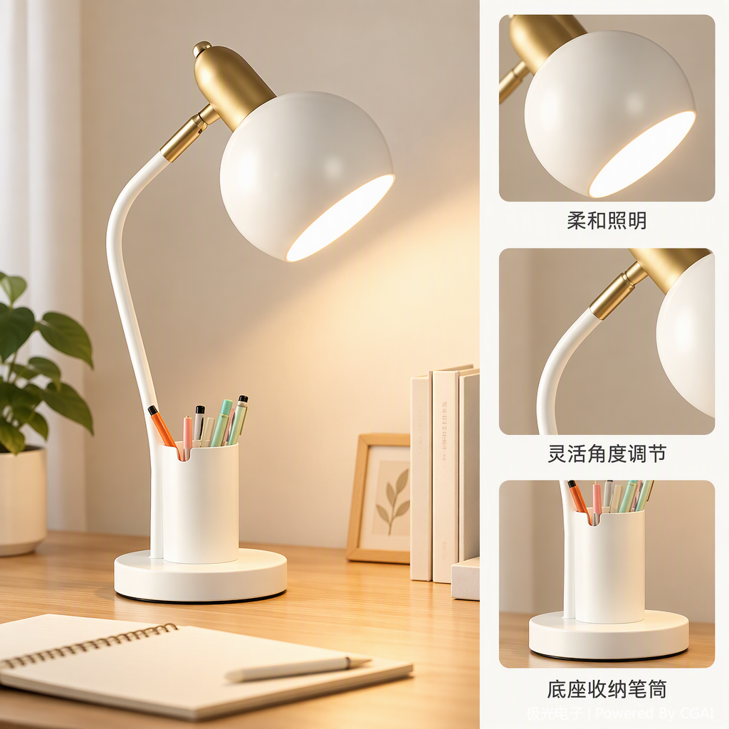 Eye-protecting reading desk lamp, desktop night light, study lighting, soft light eye-protecting lamp, student desk light strip dimming details Picture