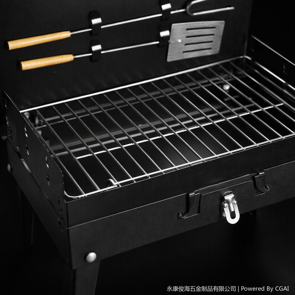 Multi-functional portable barbecue grill, household outdoor barbecue rack, skewer tools, barbecue supplies, grill accessories full image