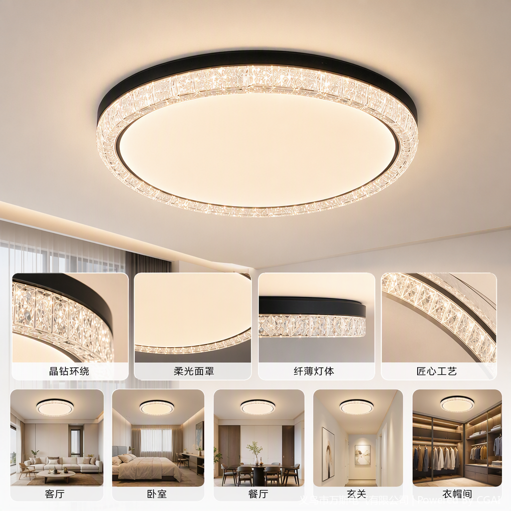 Lámpara de techo moderna y simple sala de estar dormitorio luminaria decoración cálida y brillante luz ahorro de energía diseño de moda Specification image