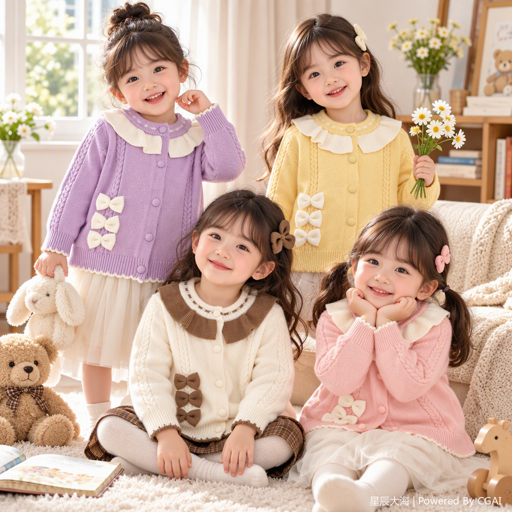 Children's autumn and winter knitted sweaters, baby pure cotton long-sleeved warm tops, fun and cute, with a variety of styles Application Scenario