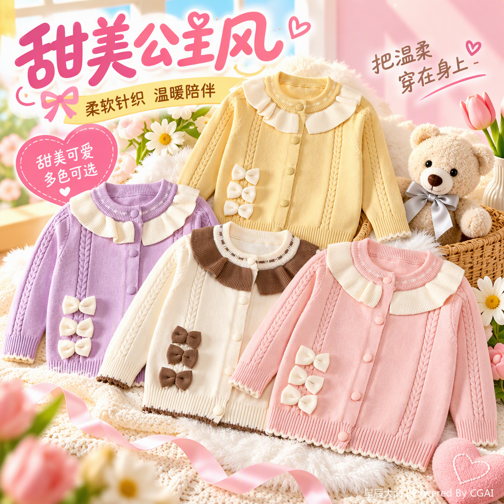 Children's autumn and winter knitted sweaters, baby pure cotton long-sleeved warm tops, fun and cute, with a variety of styles Item Picture