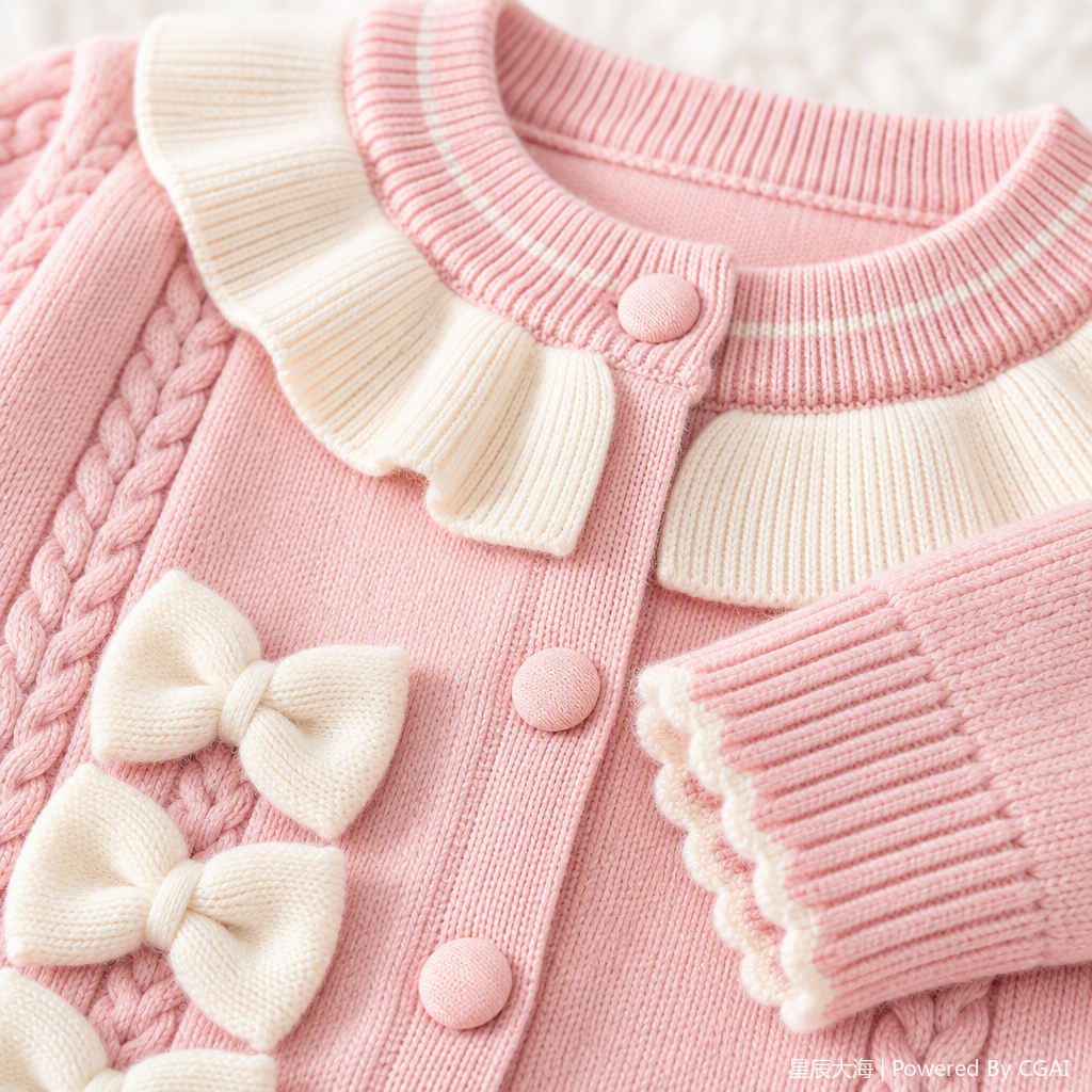 Children's autumn and winter knitted sweaters, baby pure cotton long-sleeved warm tops, fun and cute, with a variety of styles full image