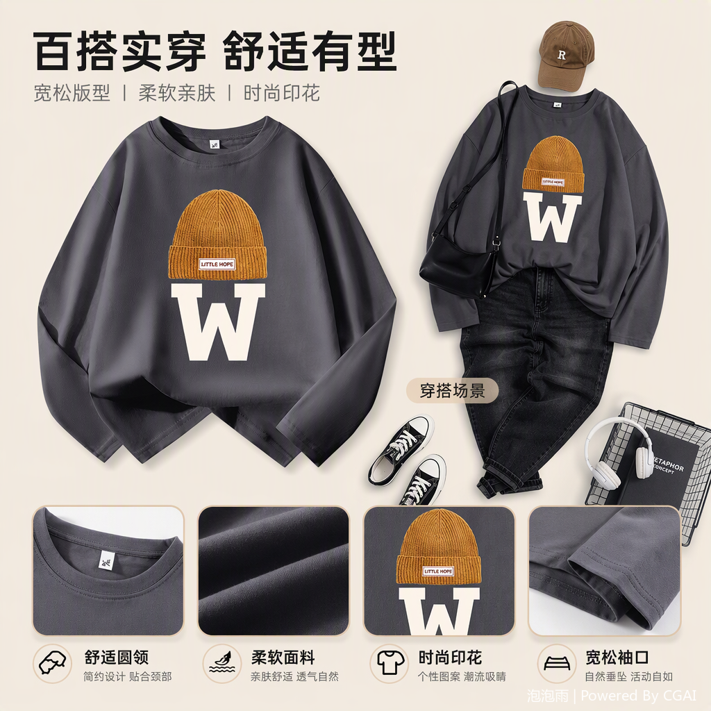 舒适透气运动卫衣休闲款男女款运动休闲服装运动户外运动装备