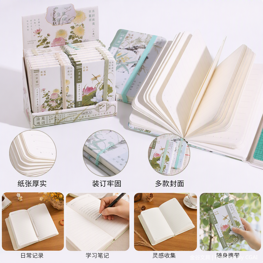 Multi-functional office cultural paper product notebook, student notebook, portable creative writing book details Picture