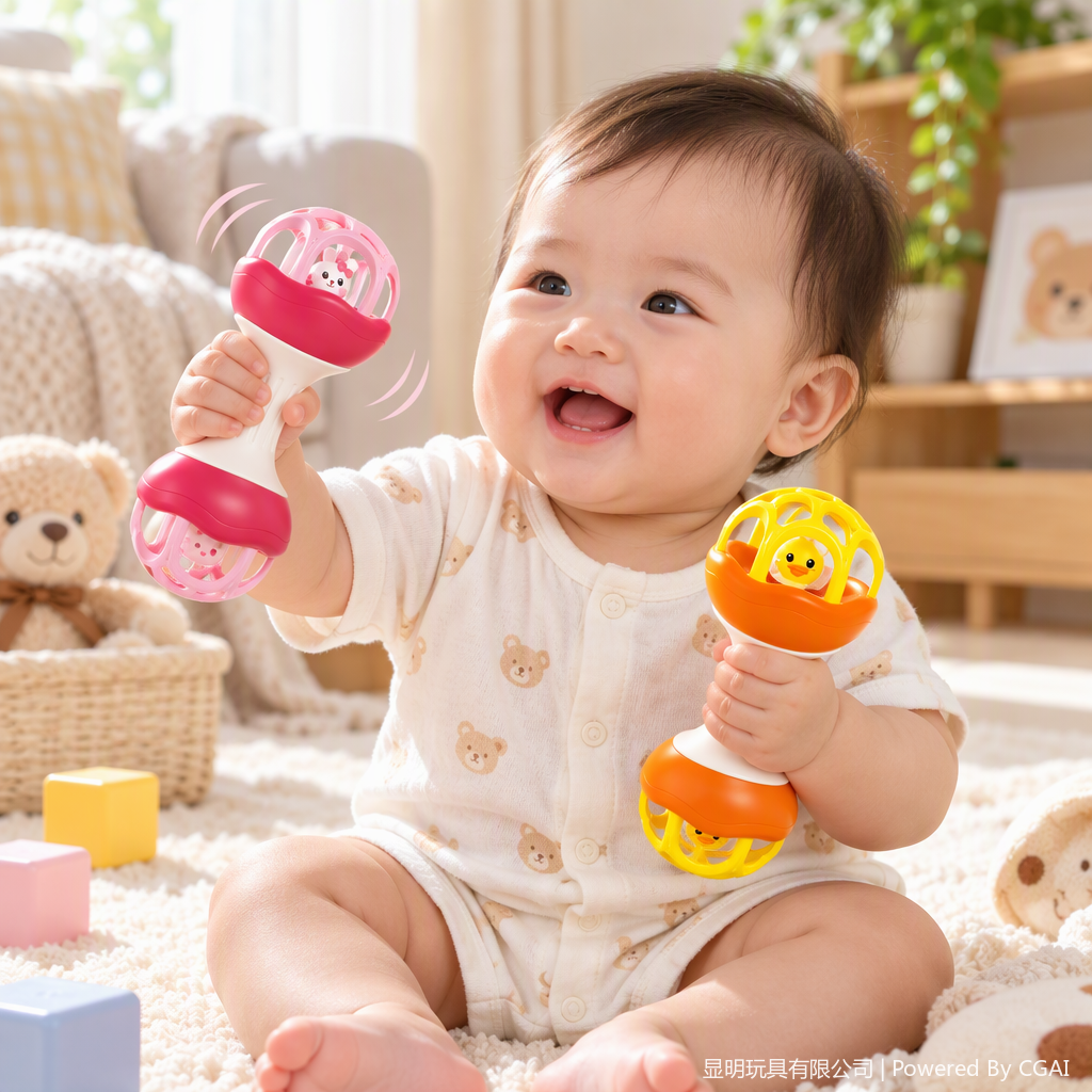 Moe FUNNY soft glue DUMBBELL RATTLE juguetes para niños finger grip puzzle juguetes para bebés iniciación temprana details Picture