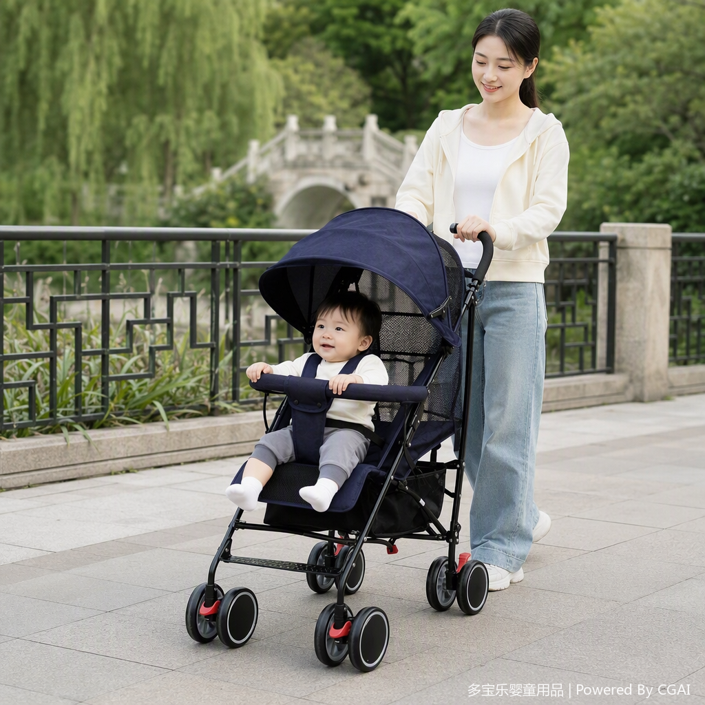 Lightweight folding baby strollers suitable for multiple scenarios, safety seats, baby carriers, cribs and strollers Item Picture