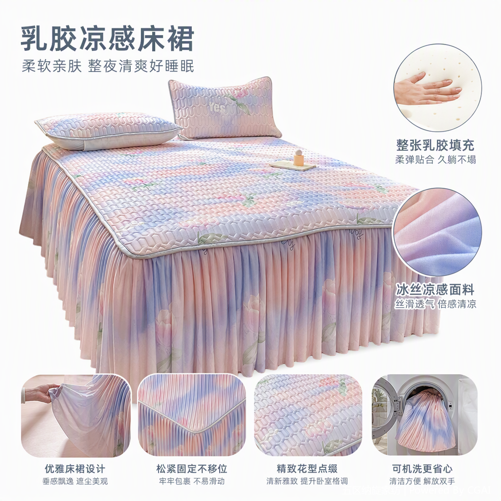 Natural latex mat is breathable, soft, cool in summer, moisture-proof and antibacterial. Single and double person MATS and mat sets are sold directly by the manufacturer