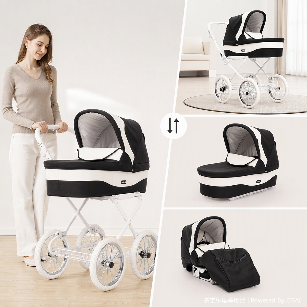 Multi-functional baby stroller, lightweight folding baby stroller, adjustable seat, infant stroller products details Picture
