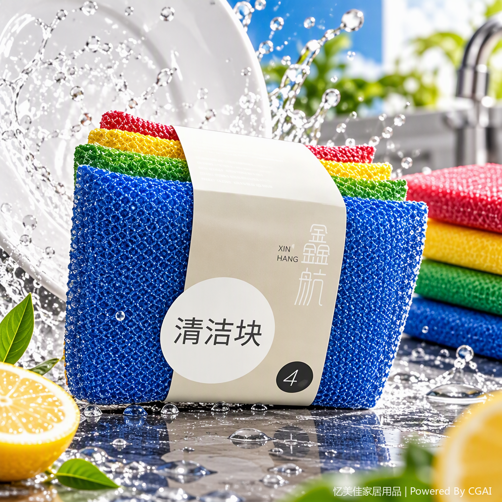 Multi-functional sponge sponge, kitchen dishwashing cloth, household cleaning supplies, durable, soft and practical, essential for daily necessities details Picture