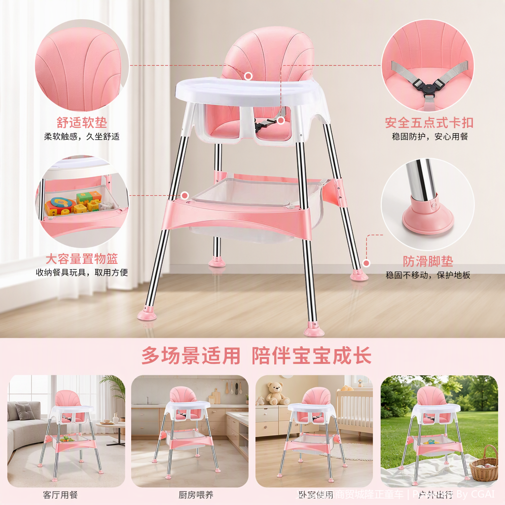 ويمكن تنظيم مقاعد الأطفال في مقاعد الأطفال المتعددة الأغراض Item Picture