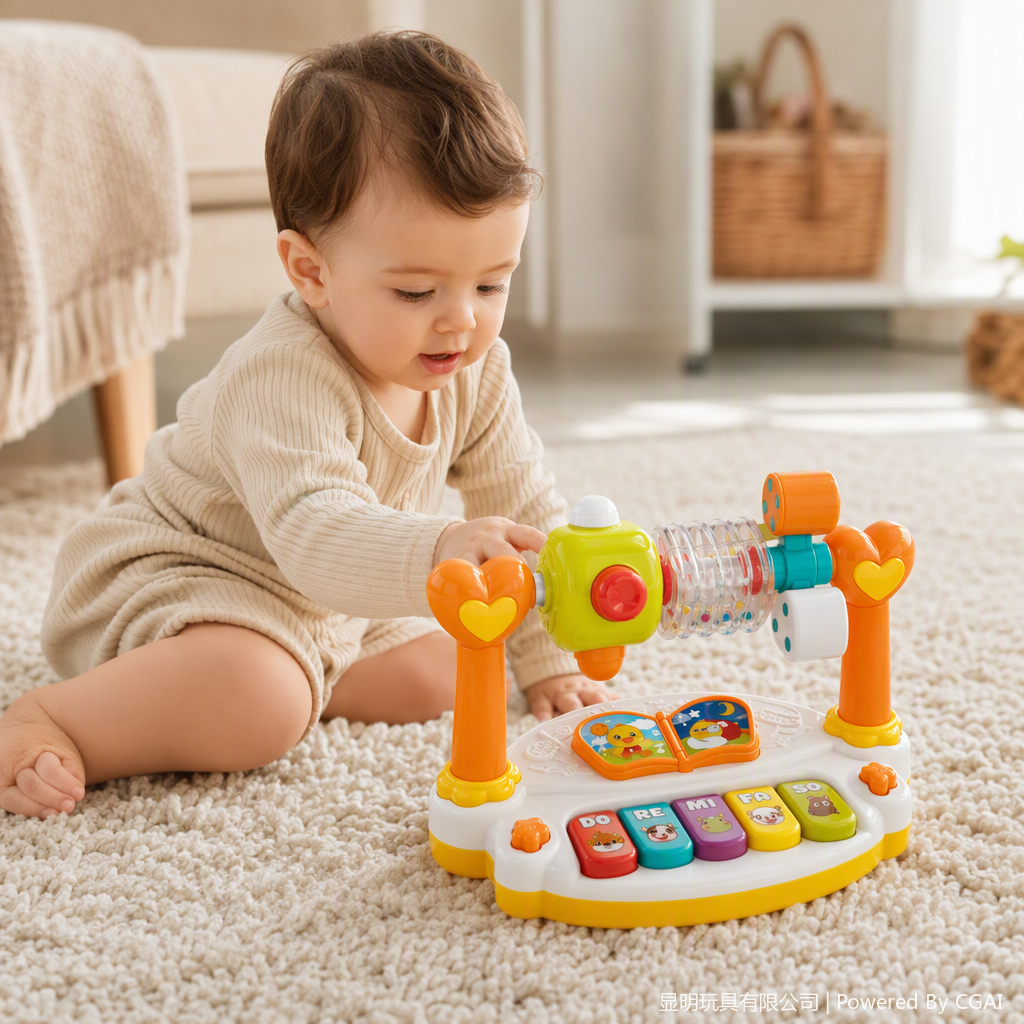 Children's multi-functional rotating electronic organ toy, music learning, intelligence and early education gift, suitable for children over 3 years old details Picture