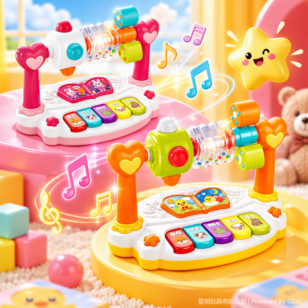 Children's multi-functional rotating electronic organ toy, music learning, intelligence and early education gift, suitable for children over 3 years old Specification image