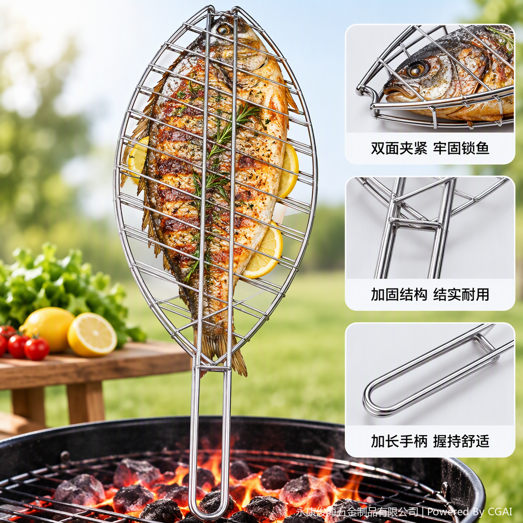 Multi-functional portable barbecue grill, grilling net, outdoor barbecue tools, essential for family gatherings, barbecue grills, barbecue supplies details Picture