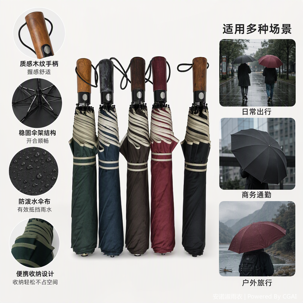 This multi-functional windproof, sunshade and umbrella is lightweight, durable and suitable for both sunny and rainy days. It is a fashionable and portable umbrella for both men and women