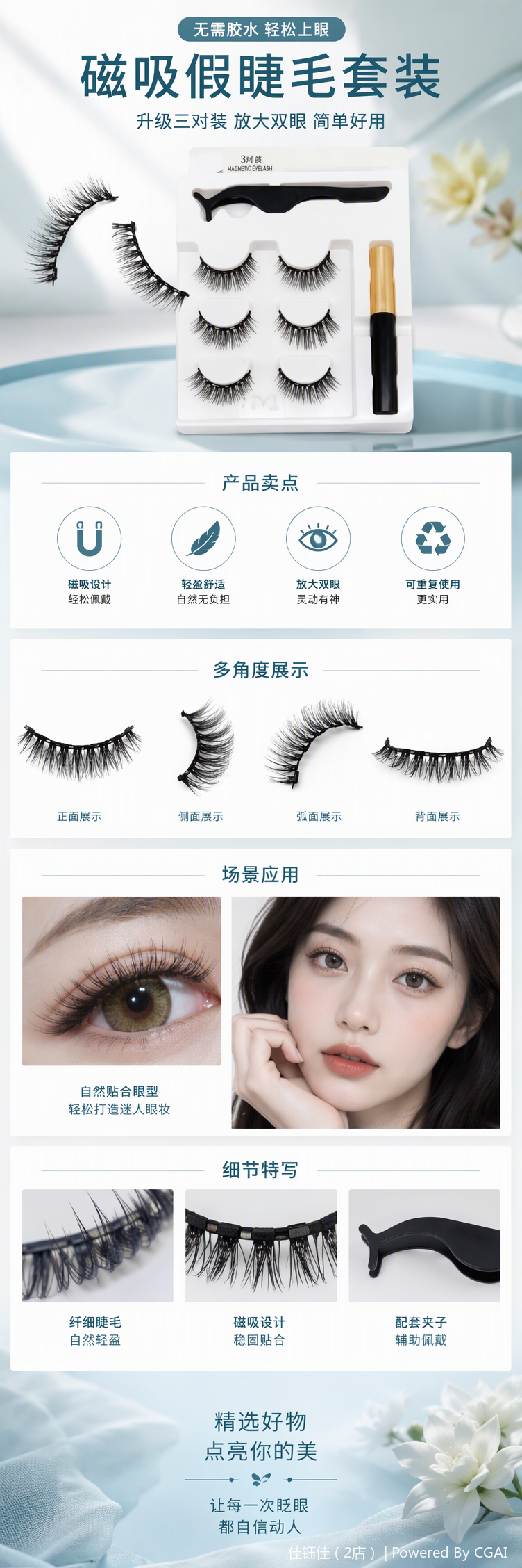 Professional false eyelash thickening, natural and long-lasting beauty tools, beauty products and beauty accessories pic 1