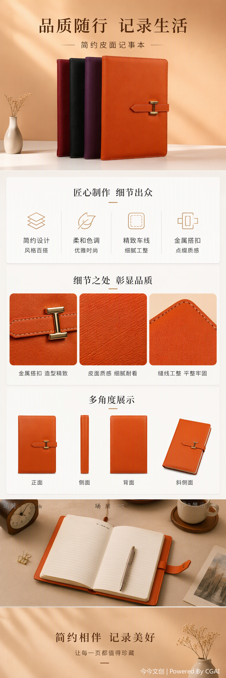 This multi-functional office cultural paper notebook, student business handbook, creative notebook is thick and durable pic 1