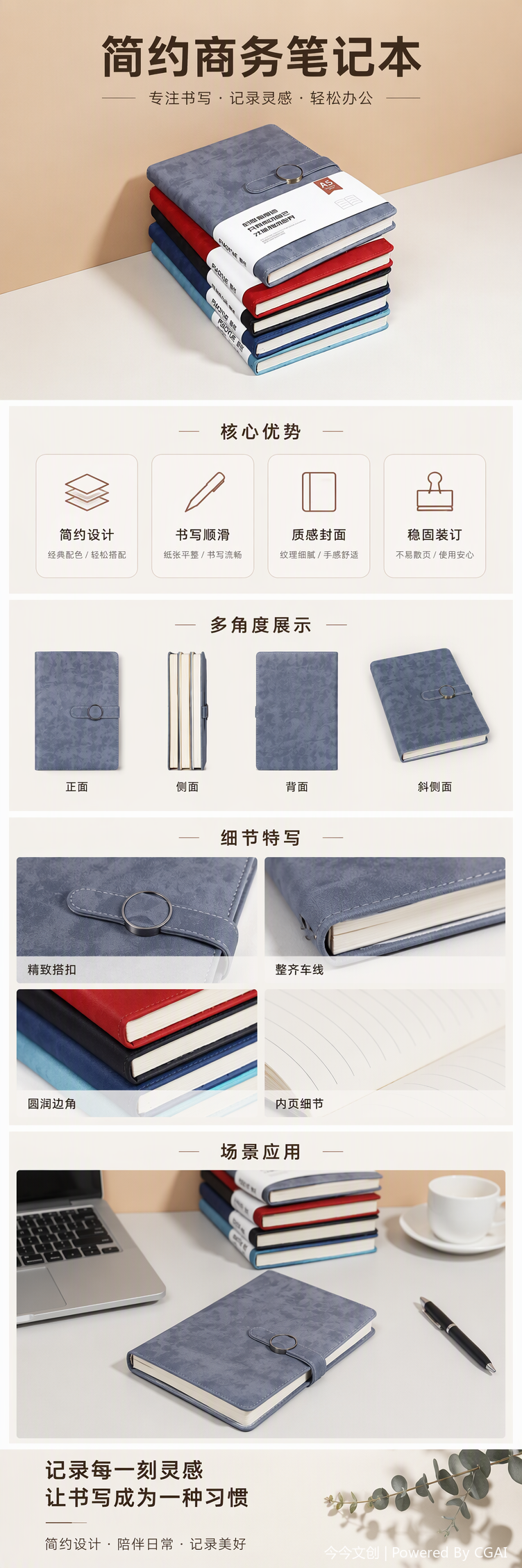 Multi-functional office cultural paper products, notebook, student handy, hand in hand account book, business writing book pic 1