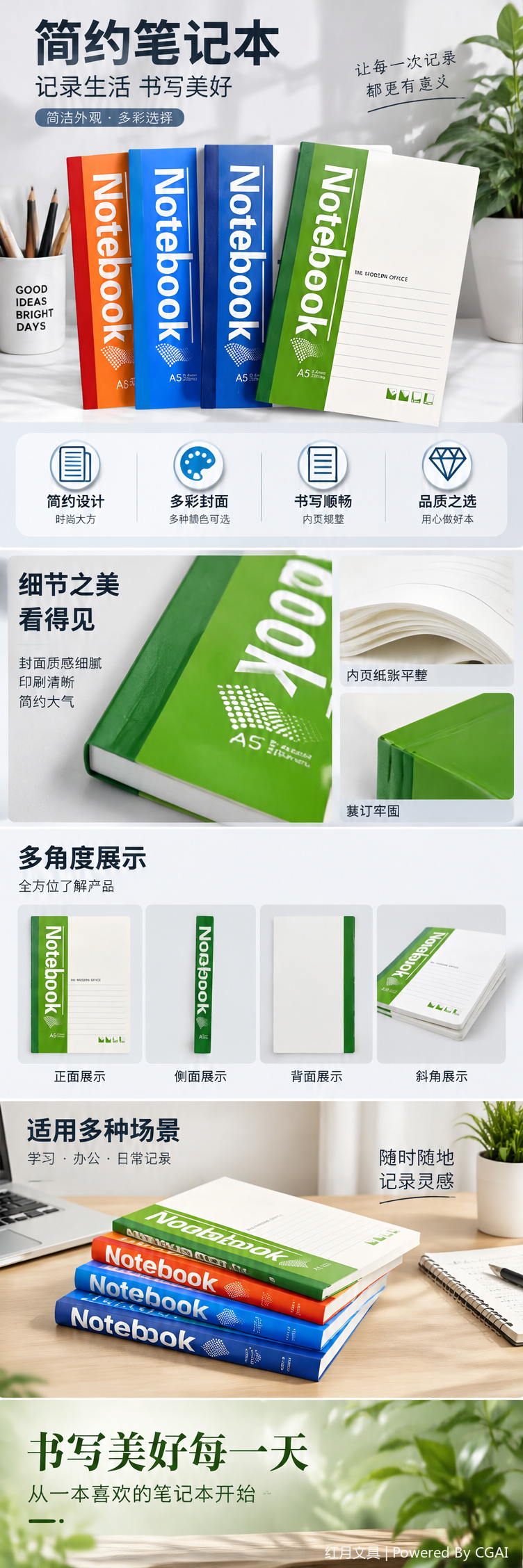 Multi-functional office cultural paper products, notebooks, student business notebooks, portable notebooks, for students pic 1