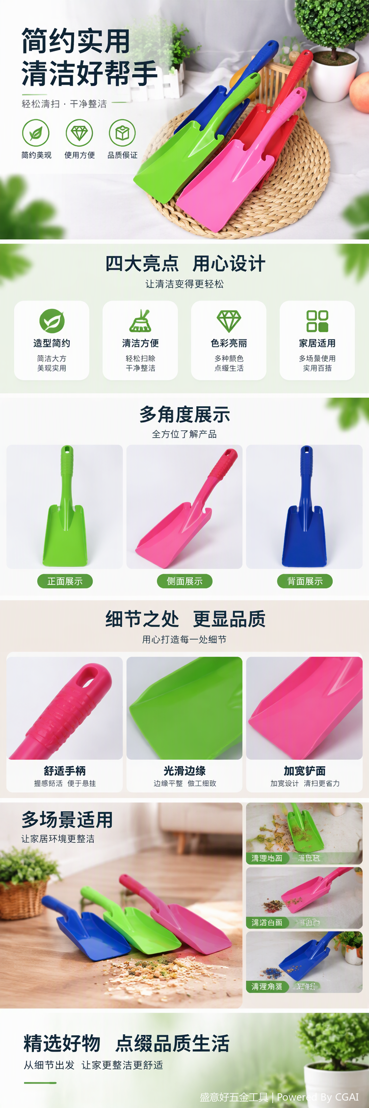 Durable metal handle multi-functional agricultural shovel, suitable for soil loosening and digging in horticultural construction pic 1