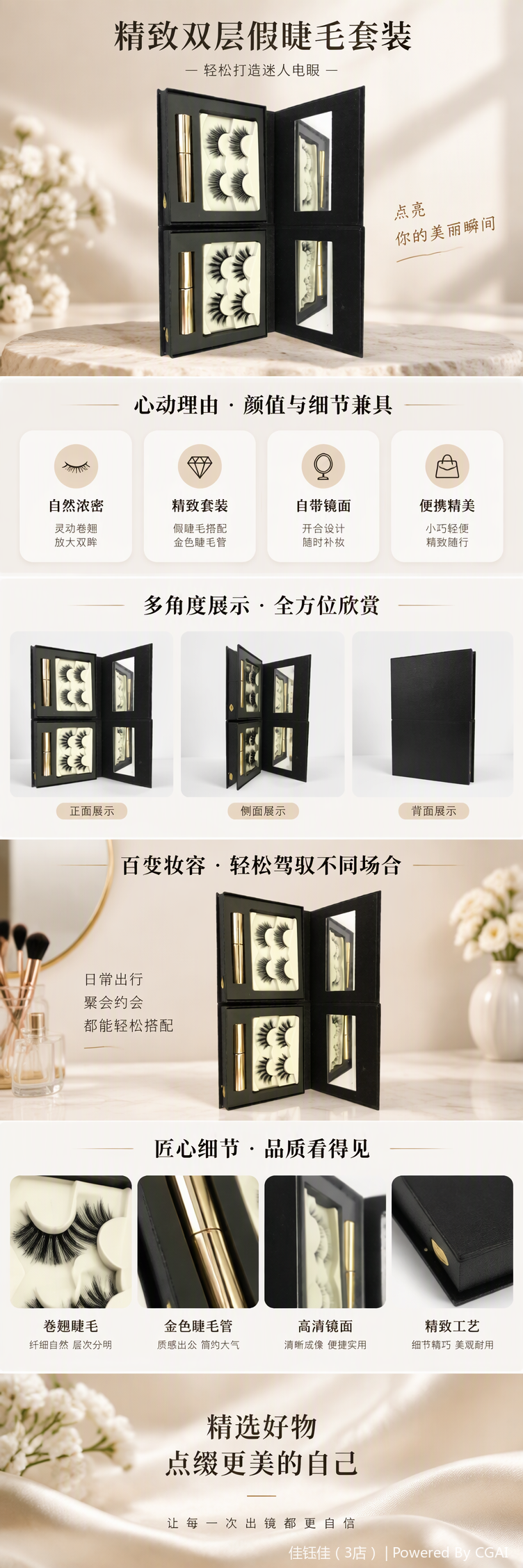 Natural thick false eyelashes, long-lasting anti-smudging, professional beauty tools to enhance eye makeup effects pic 1