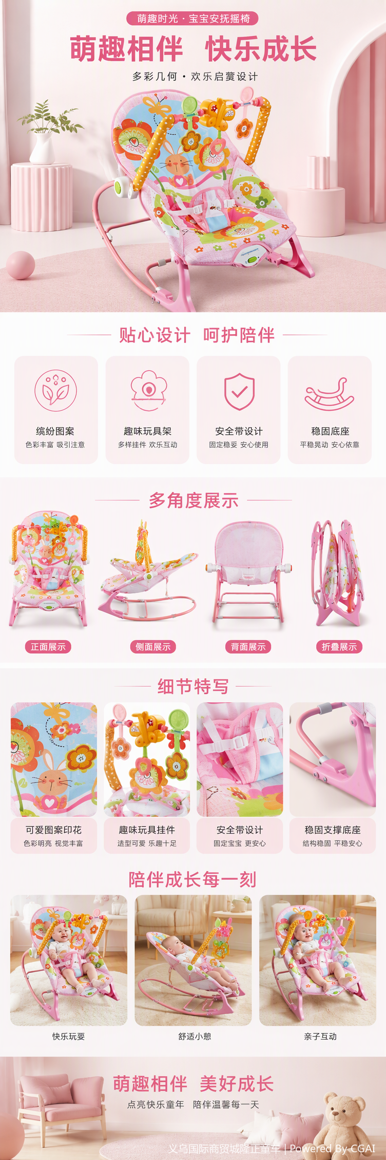 Multifunction baby cuna mecedora silla de paseo asiento de correa de bebé productos para madres y bebés baby casual shaker kids shaker pic 1