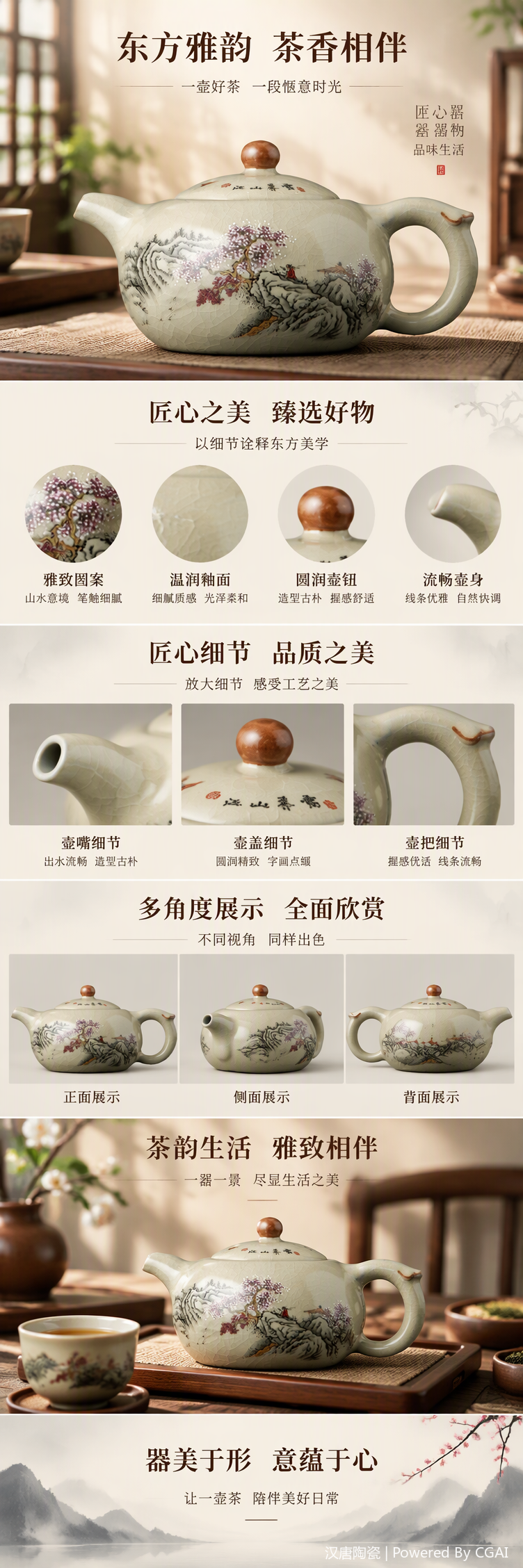 Tetera de cerámica multifuncional hogar uso diario tienda general conjunto de juegos de té simples suministros de juegos de té pic 1