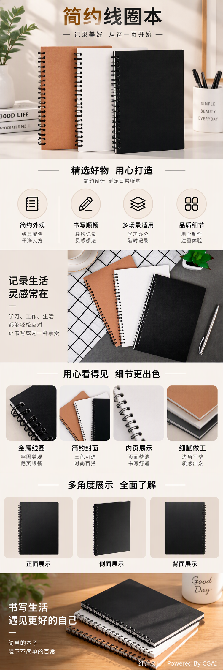Multi-functional office cultural paper products, coil notebooks, student notebooks, sticky notes, business writing notebooks, office supplies pic 1