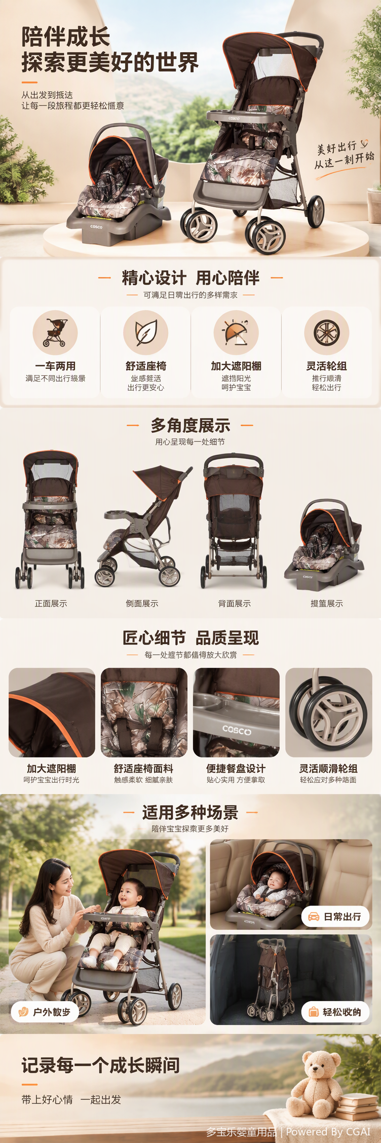 The multi-functional child safety seat is safe, comfortable and anti-collision for car use, suitable for self-driving trips pic 1