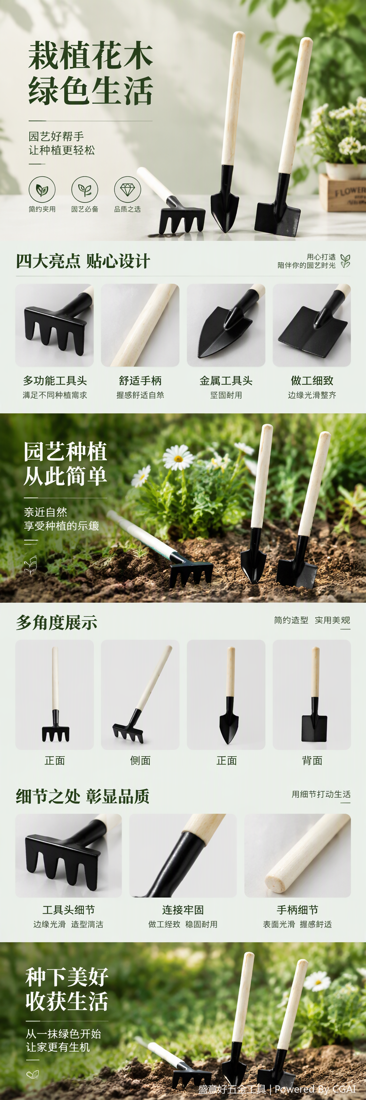 Pala agrícola de acero durable multi-escena jardinería aplicable construcción herramientas de excavación pic 1