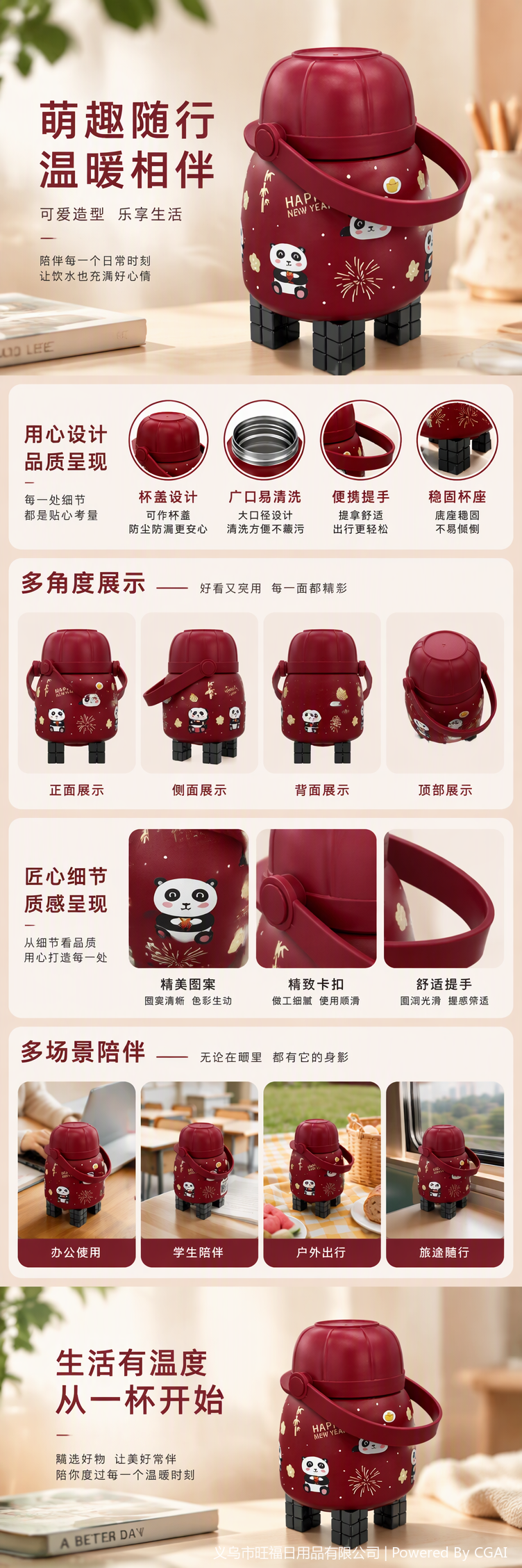 Cute stainless steel insulated cups for children in daily necessities, portable leak-proof insulated cups for men and women outdoors, and student insulated cups pic 1