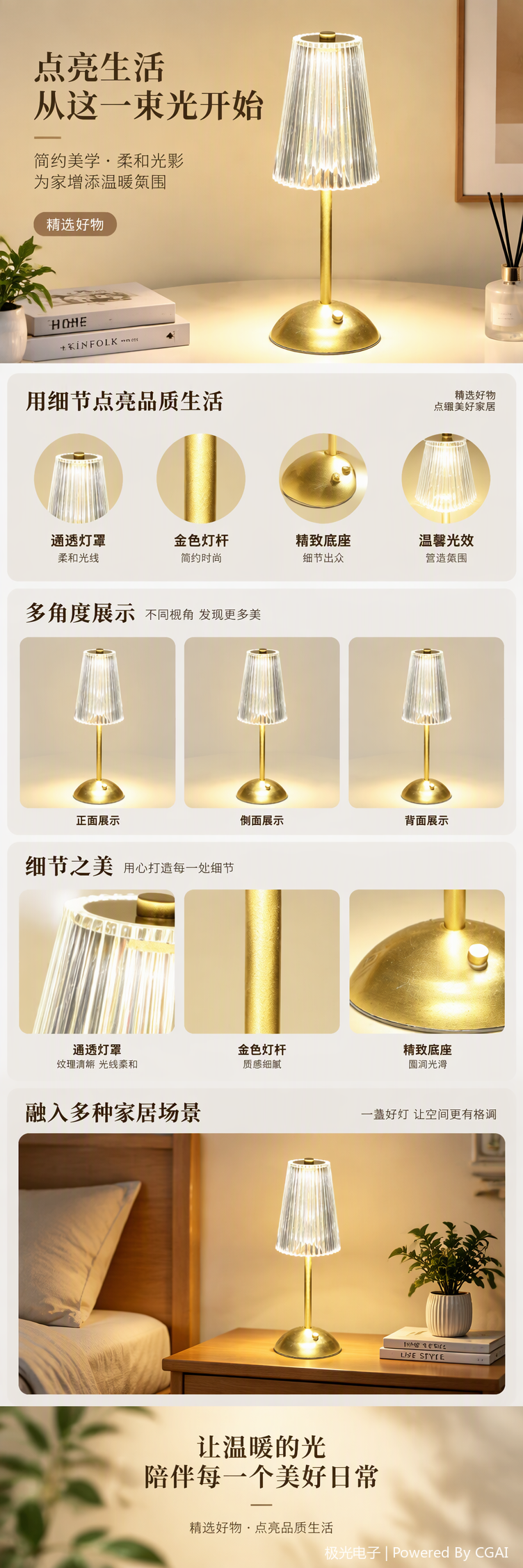 Eye-protecting study desk lamp, desktop reading lamp, adjustable brightness, eye-protecting student desk lamp, desk lamp pic 1