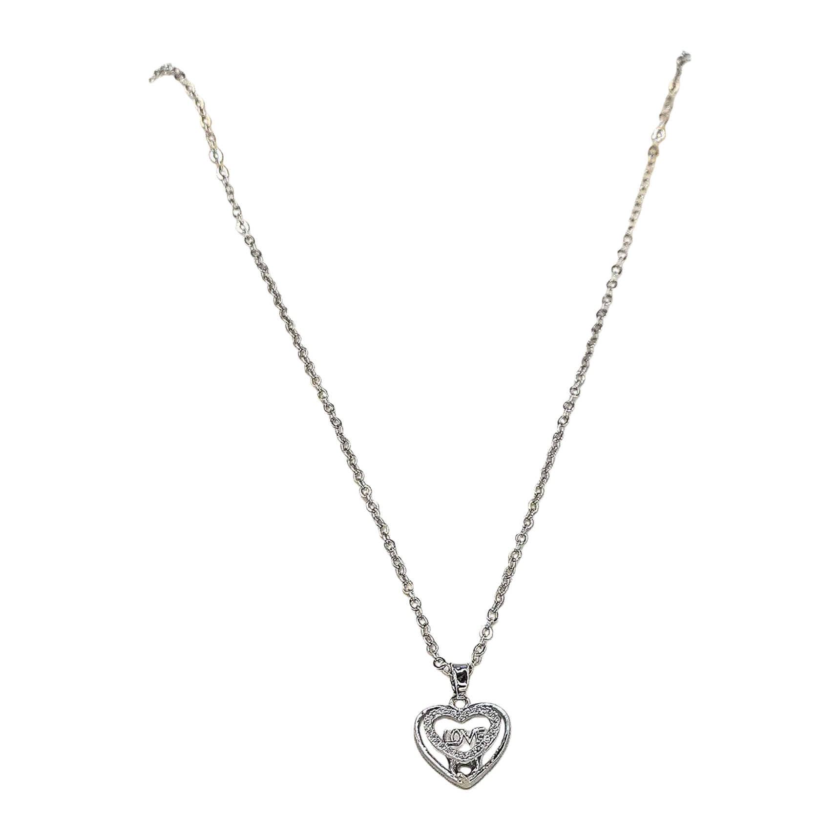 Fashionable silver heart-shaped pendant necklace for women, simple and versatile Korean style trendy accessory gift Item Picture