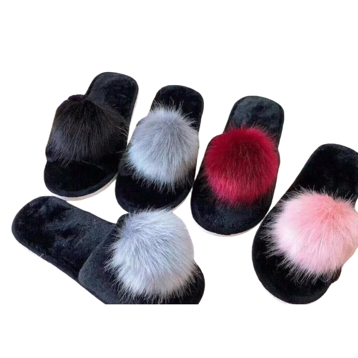 Warm and comfortable cotton slippers for ladies, children's plush slippers, home casual slippers, winter warmth style details Picture
