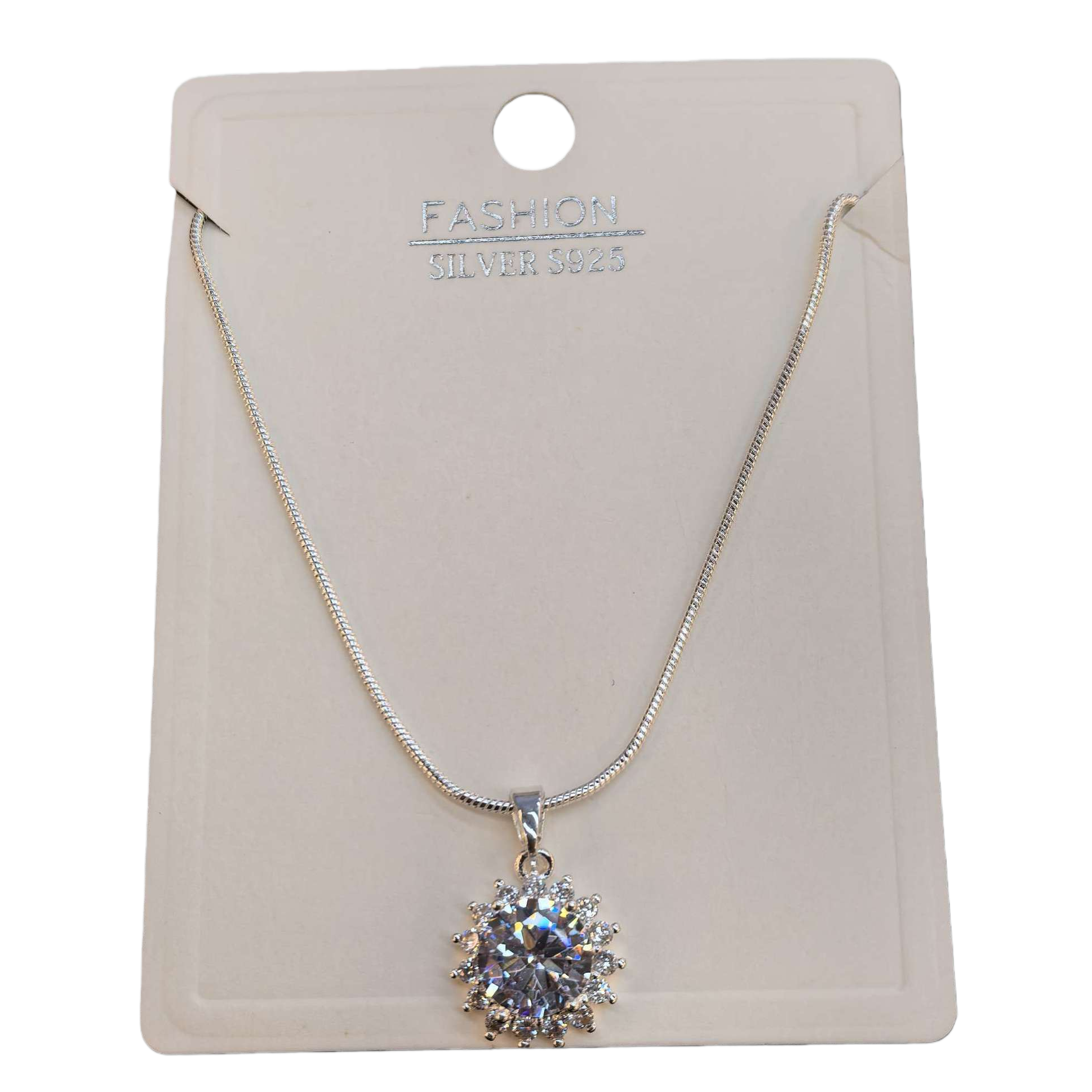Silver S925 fashionable necklace, snowflake crystal pendant, simple and versatile women's accessory gift Item Picture