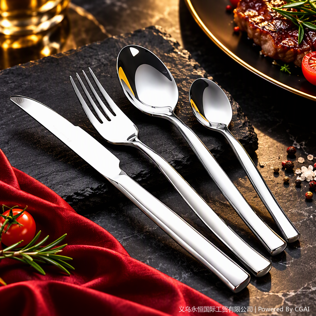 مجموعة من أدوات المائدة المتعددة الأغراض ذات السكاكين والشوك في مطاعم منزلية محمولة Item Picture