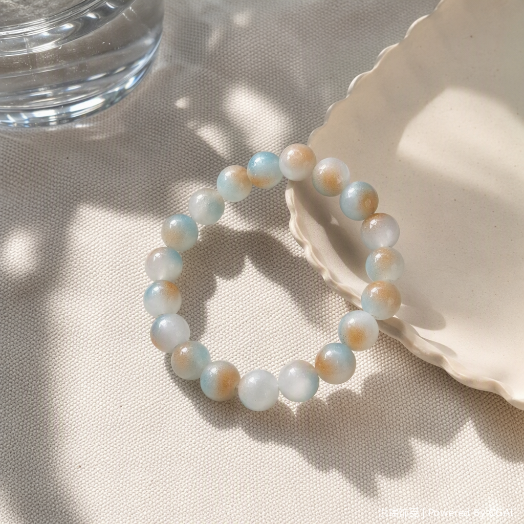 Trendy color gradient bead bracelet, fashionable and versatile, casual and individual bracelet accessory for girls details Picture
