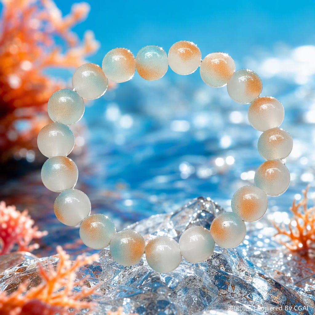 Trendy color gradient bead bracelet, fashionable and versatile, casual and individual bracelet accessory for girls Specification image